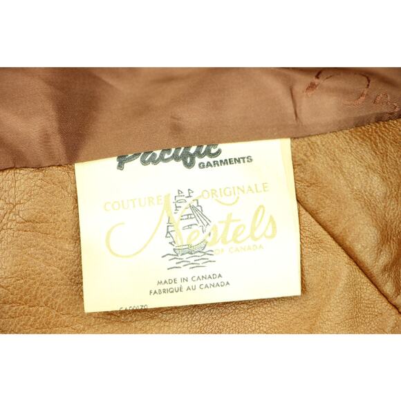 Sears Pacific Garments Nestels of Canada Caramel Leather Coat M - Picture 9 of 11